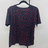 LC Waikiki Women's Size XXL Navy dotted Short Sleeve Shirt