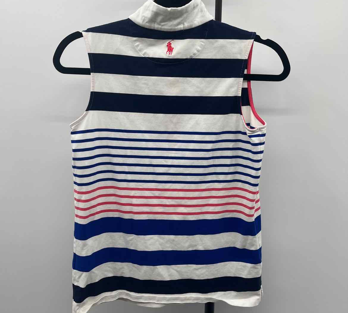 Ralph Lauren Women's Size M Blue Stripe Sleeveless Shirt