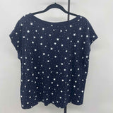 CJ Banks Women's Size 1X Navy Star Short Sleeve Shirt