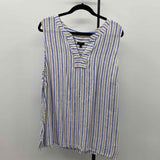 Talbots Women's Size 2X Blue Stripe Sleeveless Shirt