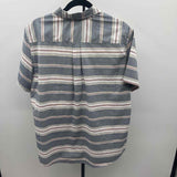 Eddie Bauer Men's Size L Blue Striped Short Sleeve Shirt