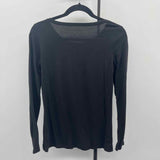 Garnet Hill Women's Size S Black Solid Long Sleeve Shirt
