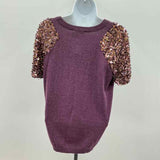 Tory Burch Women's Size M Purple Beaded Sweater