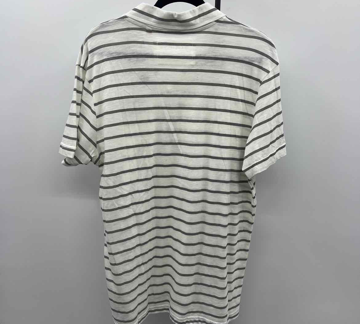 Guess Men's Size XL White Striped New with Tags Short Sleeve Shirt