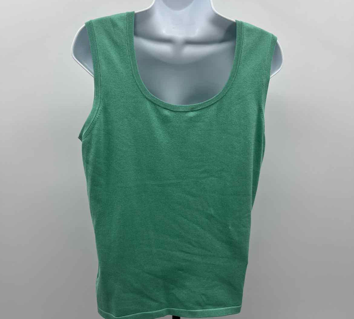 Carlisle Women's Size L Green Solid Sleeveless Shirt