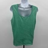 Carlisle Women's Size L Green Solid Sleeveless Shirt