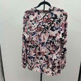 Nine West Women's Size L Pink Floral Long Sleeve Shirt
