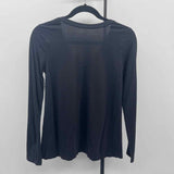 Garnet Hill Women's Size XS Black Solid Long Sleeve Shirt