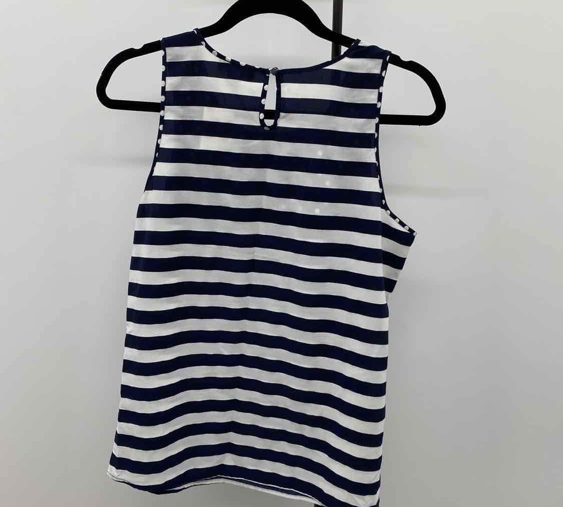 Loft Women's Size M Navy Stripe Sleeveless Shirt