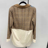 Mystree Women's Size M Brown Plaid Jacket