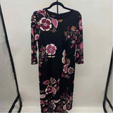 Talbots Women's Size 10P Black Floral Dress