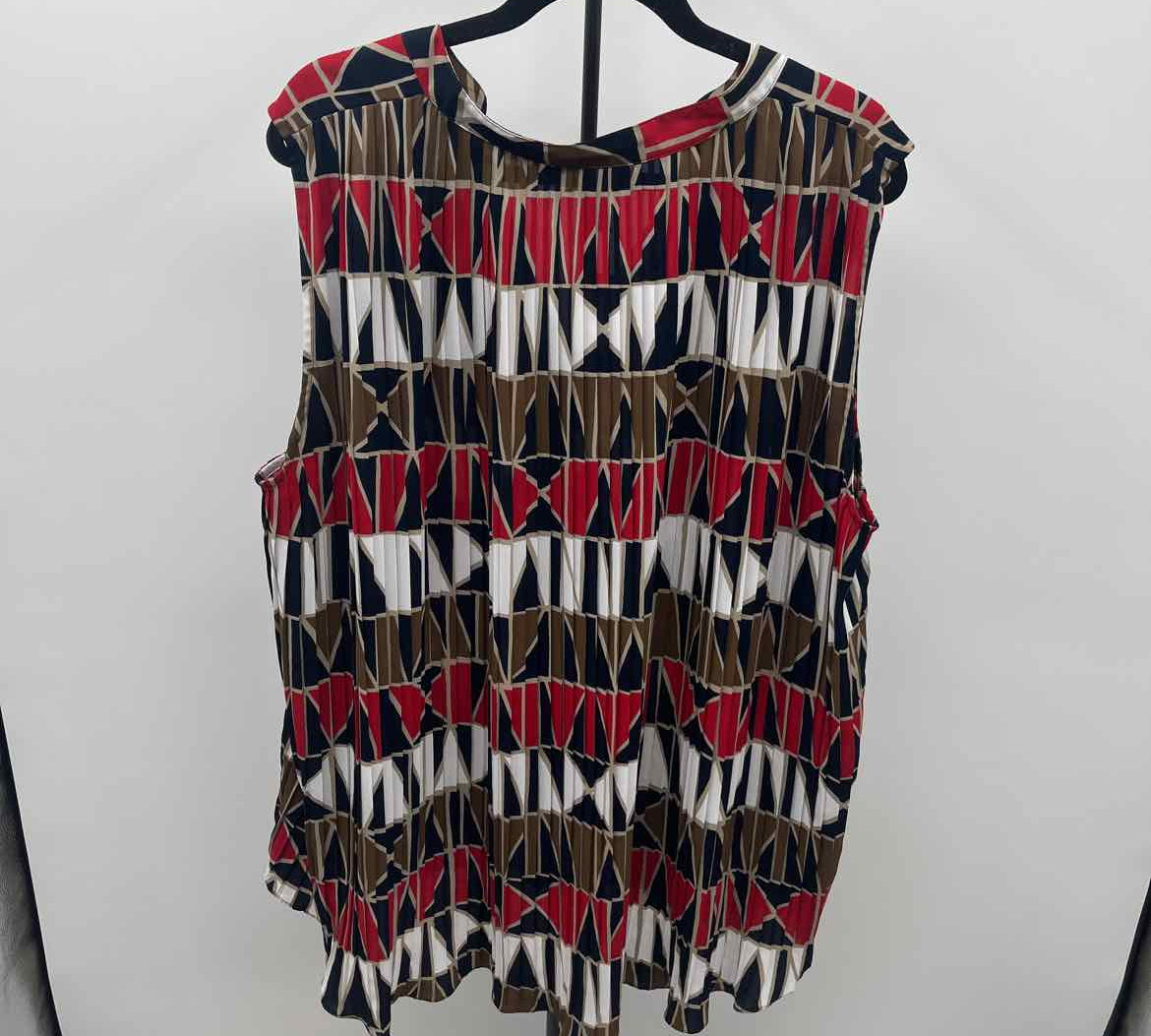 Alfani Women's Size 3X Black Geometric Sleeveless Shirt