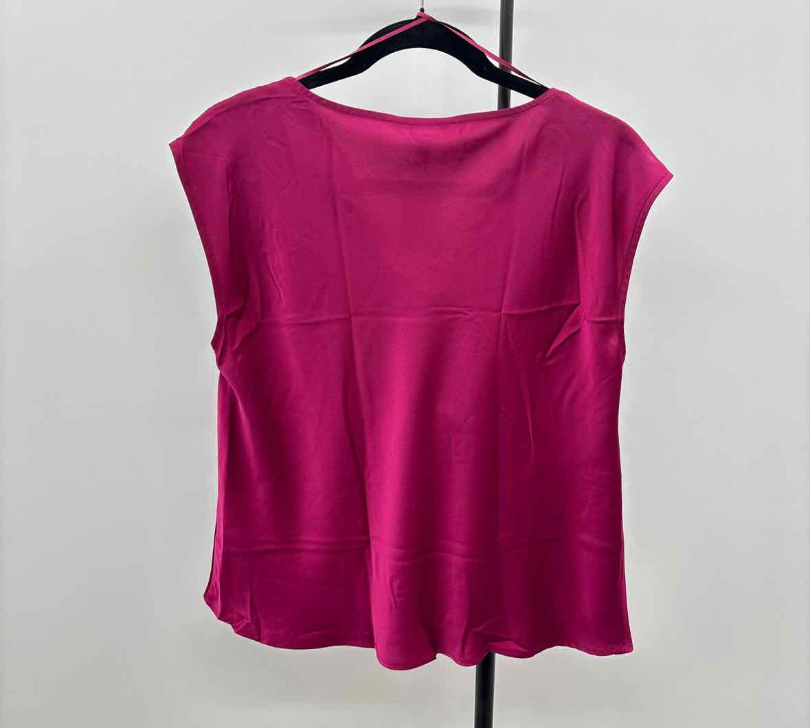 Banana Republic Women's Size M Wine Solid Short Sleeve Shirt