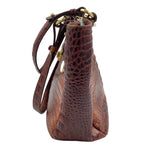 Side BRAHMIN Pecan Melbourne Brown Croc-Embossed COLLETTE Handled Shoulder Bag Purse