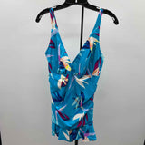 Profile Women's Size XL Turquoise Floral Swimsuit - 1 Piece