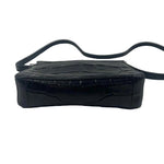 Bottom MICHAEL KORS Croc-Embossed Black Leather Small MILA MESSENGER Bag Purse