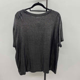 edgely Women's Size 1X Black Shimmer Short Sleeve Shirt