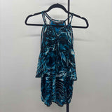 White House Black Market Women's Size 0 Turquoise Abstract Tank