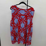 Style & Co. Women's Size XXL Red Damask Sleeveless Shirt
