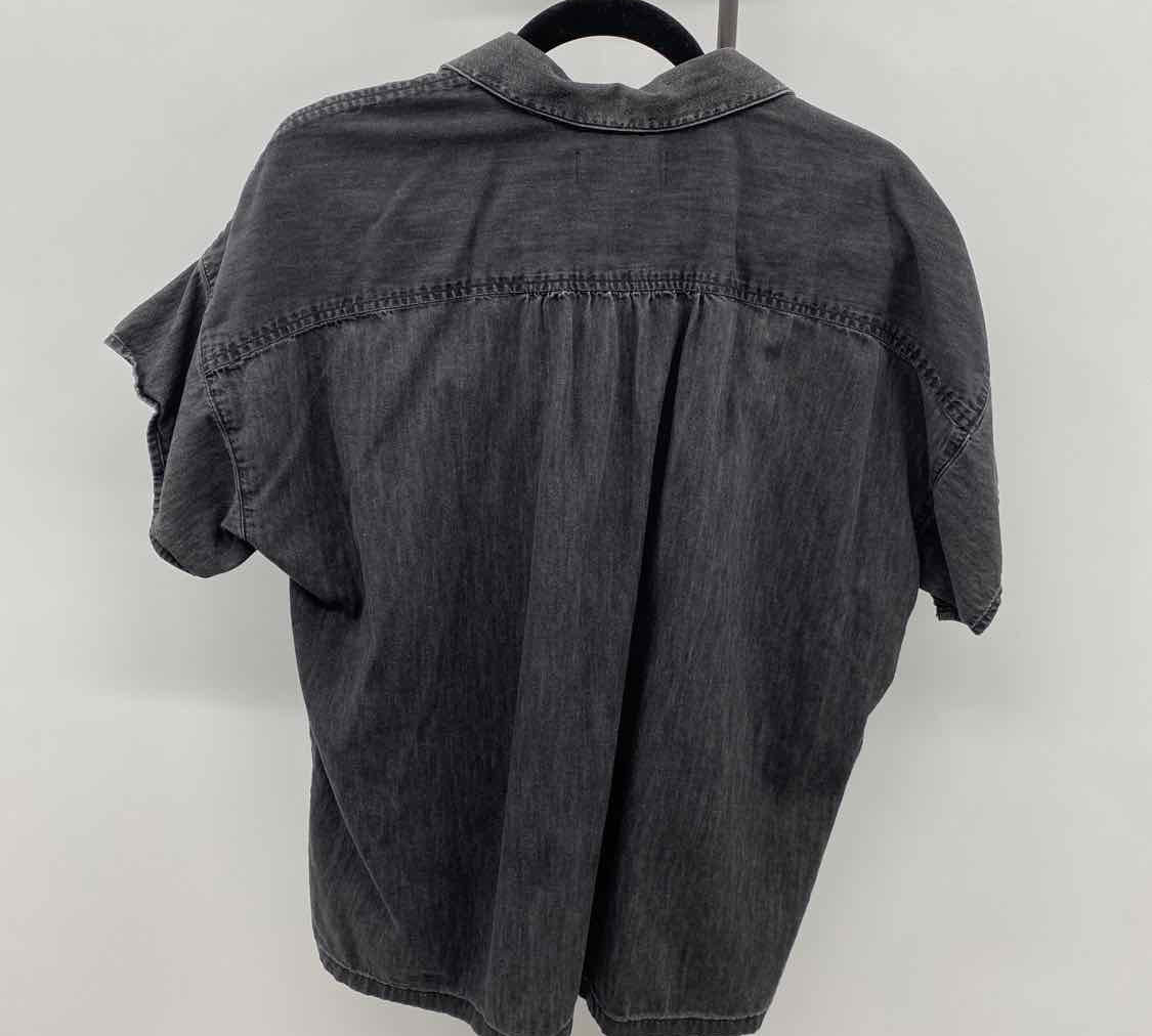 Madewell Junior's Size M Black Solid Short Sleeve Shirt