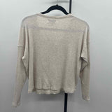 Evereve Women's Size S Oatmeal Ribbed Long Sleeve Shirt