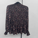Ophelia Roe Women's Size XL Black Floral Long Sleeve Shirt