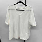 Chico's Women's Size XL White Solid Short Sleeve Shirt