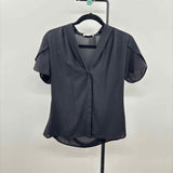 Calvin Klein Women's Size S Black Solid Short Sleeve Shirt