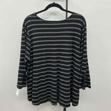 JJill Women's Size 2X Black Stripe Long Sleeve Shirt