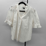 Ann Taylor Women's Size M White Eyelet Short Sleeve Shirt