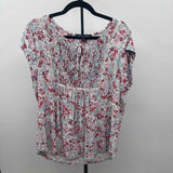 Tommy Hilfiger Women's Size XL Red Floral Short Sleeve Shirt