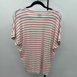 CABI Women's Size S Red Stripe Short Sleeve Shirt
