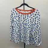Leland Gal Women's Size XL White dotted Long Sleeve Shirt