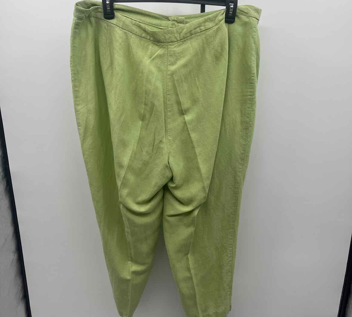 Sigrid Olsen Women's Size 20W Green Textured Capris