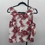 Ana Women's Size XXL maroon Pineapple Sleeveless Shirt