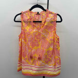 Talbots Women's Size S Pink Pineapple Sleeveless Shirt