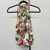 Rachel Zoe Women's Size M Green Tropical Sleeveless Shirt