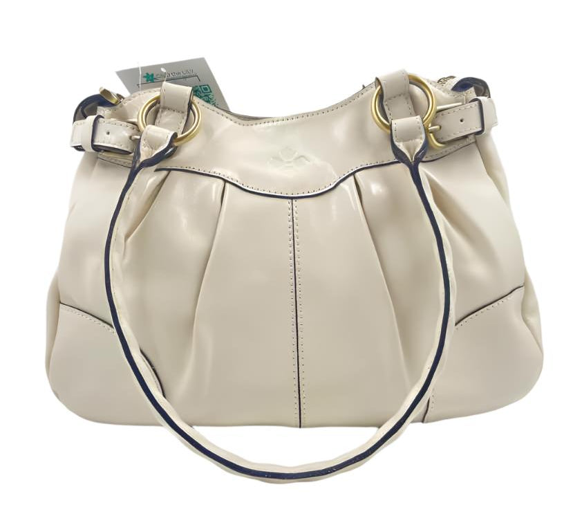 PATRICIA NASH Cream "Latte" Leather MONA DISCOVERY SATCHEL Shoulder Bag Purse