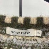 Color Block Junior's Size M Green Textured Sweater