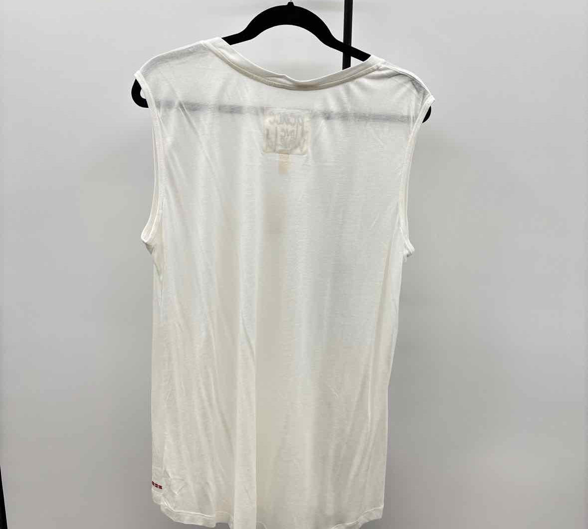 peace love world Women's Size XL White Solid Sleeveless Shirt