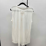 peace love world Women's Size XL White Solid Sleeveless Shirt