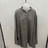 Eileen Fisher Women's Size 2X Taupe Textured Long Sleeve Shirt