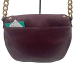 Back MICHAEL KORS Wine Pebbled Leather BEDFORD STUD Shoulder Bag Purse