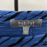 Habitat Women's Size L Blue Stripe Long Sleeve Shirt
