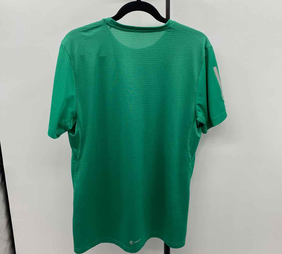 Adidas Men's Size M Green Solid Short Sleeve Shirt