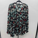 Lane Bryant Women's Size 3X Black Floral Long Sleeve Shirt