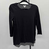 JJill Women's Size XS Black Stripe Long Sleeve Shirt
