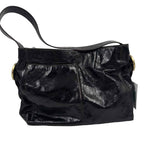 HOBO Black Polished Leather RENDER Shoulder Bag Purse