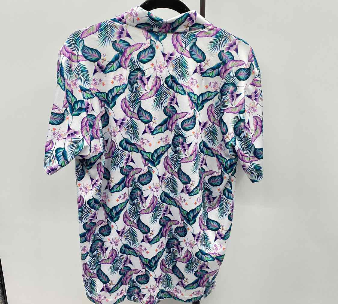 Jos A. Bank Men's Size M White Floral Short Sleeve Shirt