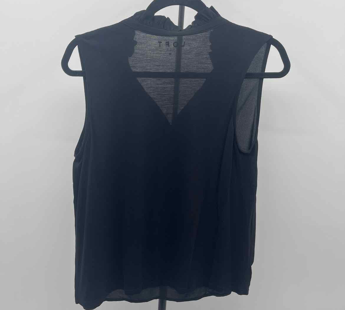 Loft Women's Size M Black Solid Sleeveless Shirt